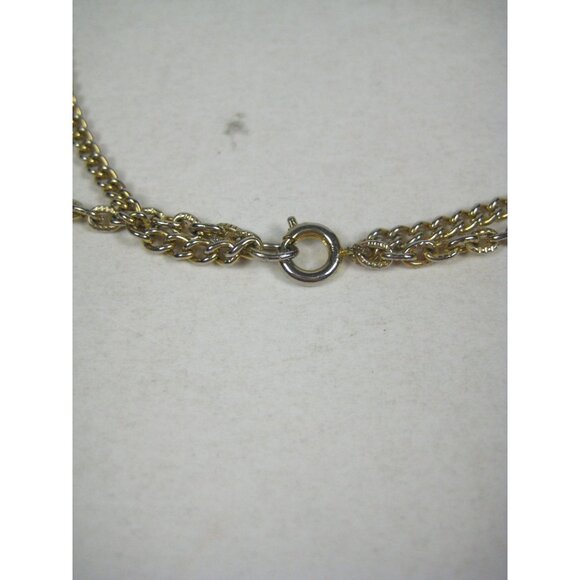 Multi Strand Floating Necklace Goldtone Chain 52 inch Vintage Station Beads WEAR - Picture 6 of 10